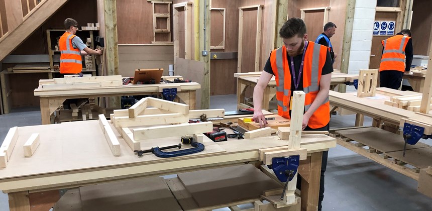 Young Grantham carpenters and bricklayers impress in competition