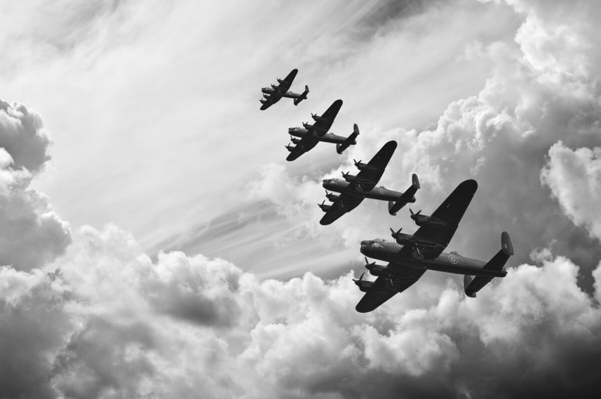 Black And White Retro Image Battle Of Britain WW2 Airplanes - Grantham ...