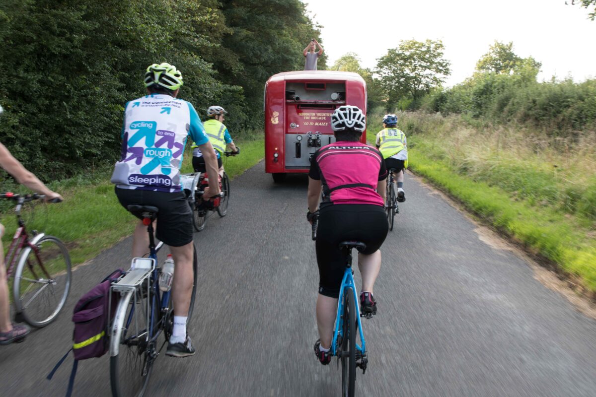 Homeless charity cyclists pedalling 200 miles including Grantham visit