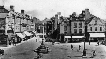 Grantham market place over a century ago