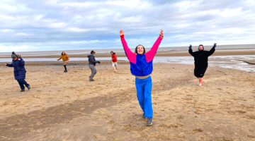 Active Lincolnshire people on east coast beach