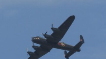 Lancaster Bomber flying over Grantham