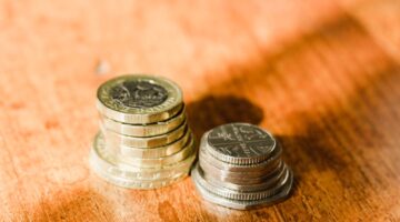 Money, stack of pound coins