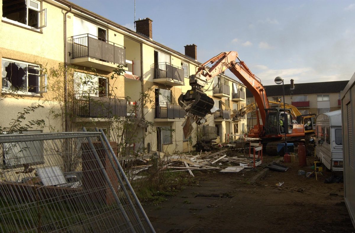 Demolition begins on council flats