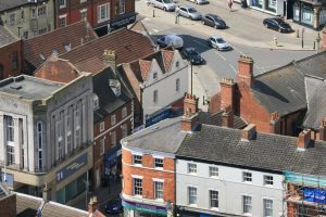 Looking down on Grantham