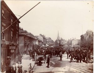 A busy market day in Grantham