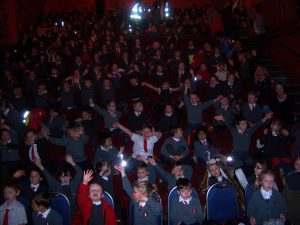 Grantham schoolkids enjoying the panto