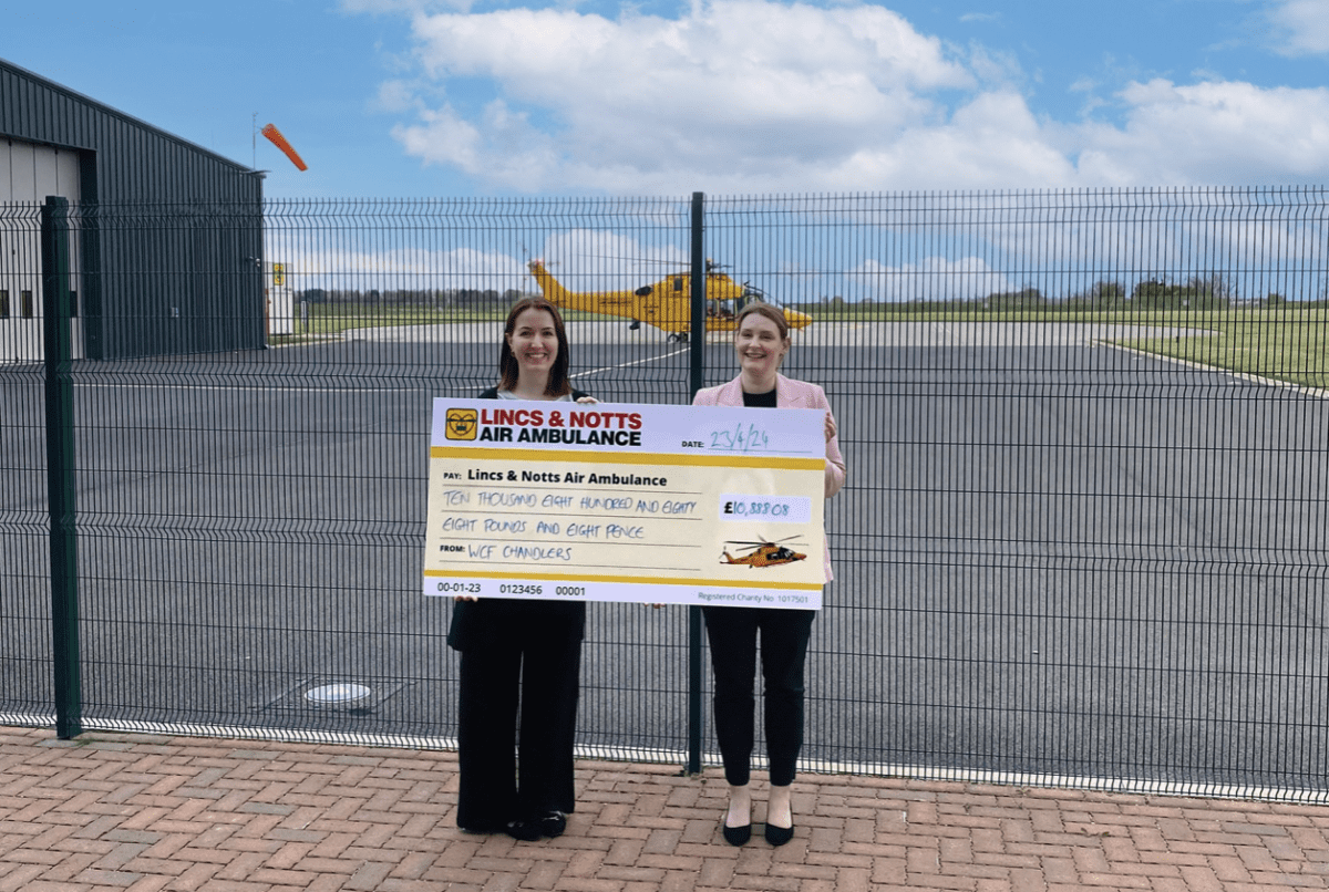 wcf chandlers air ambulance donate £10k