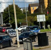 Broken down vehicle causing delays in town