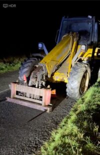 Collision involving abandoned tractor