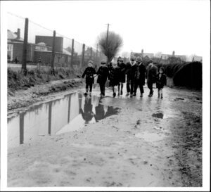 Paddling to school in Grantham