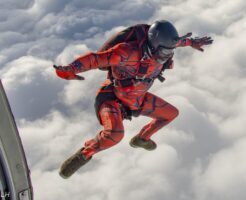 SKYDIVERS DRESS AS SPIDERMAN TO SUPPORT 80 YEAR OLD MARY BATES