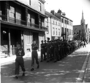 Marching past Grantham’s Birdcage